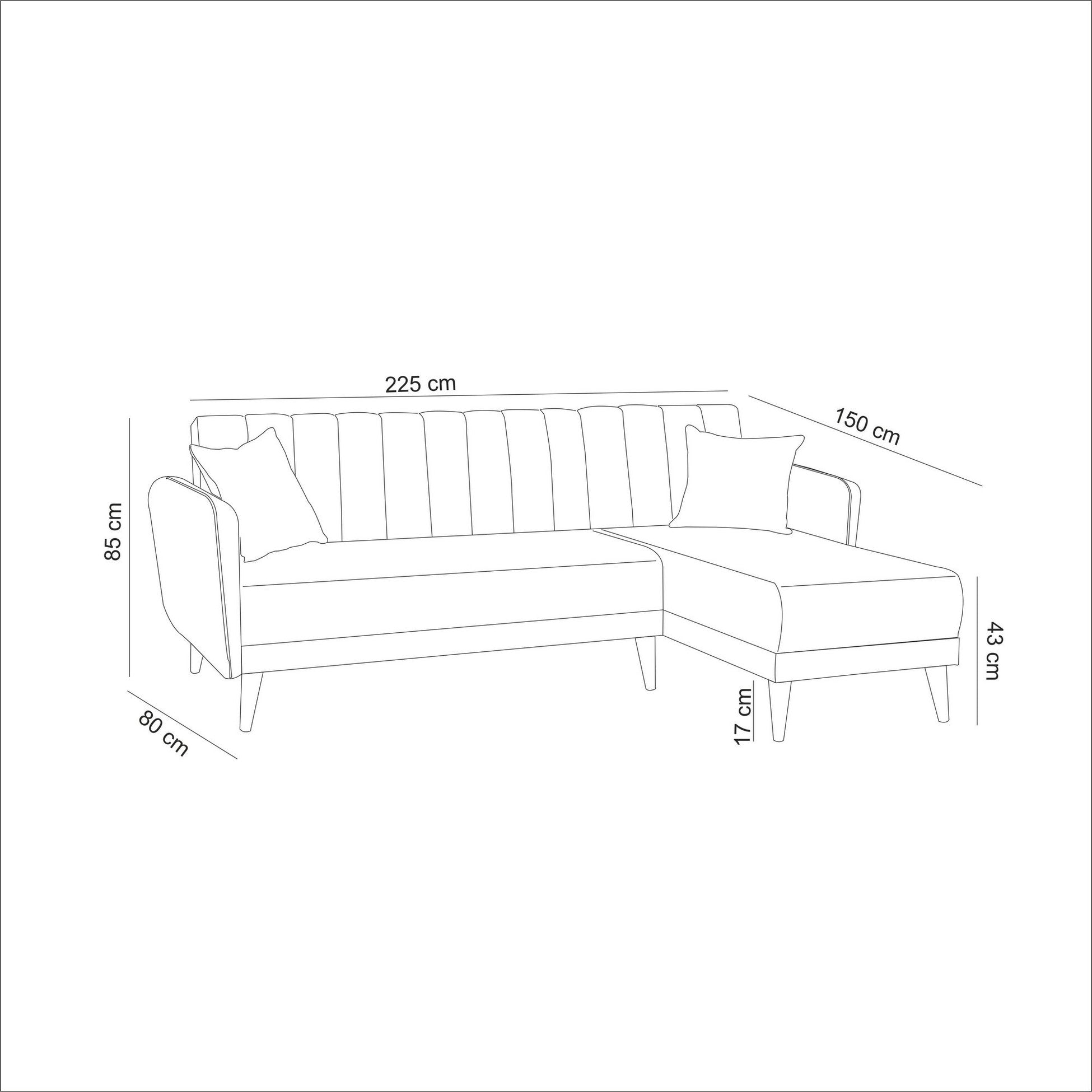 Canapé d'angle Aqua Corner Right - Dark Green