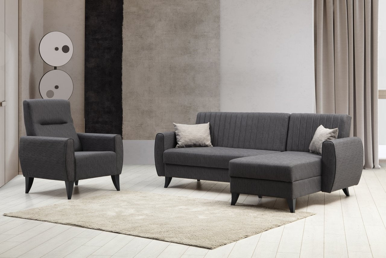 Canapé d'angle Alkon L - Dark Grey