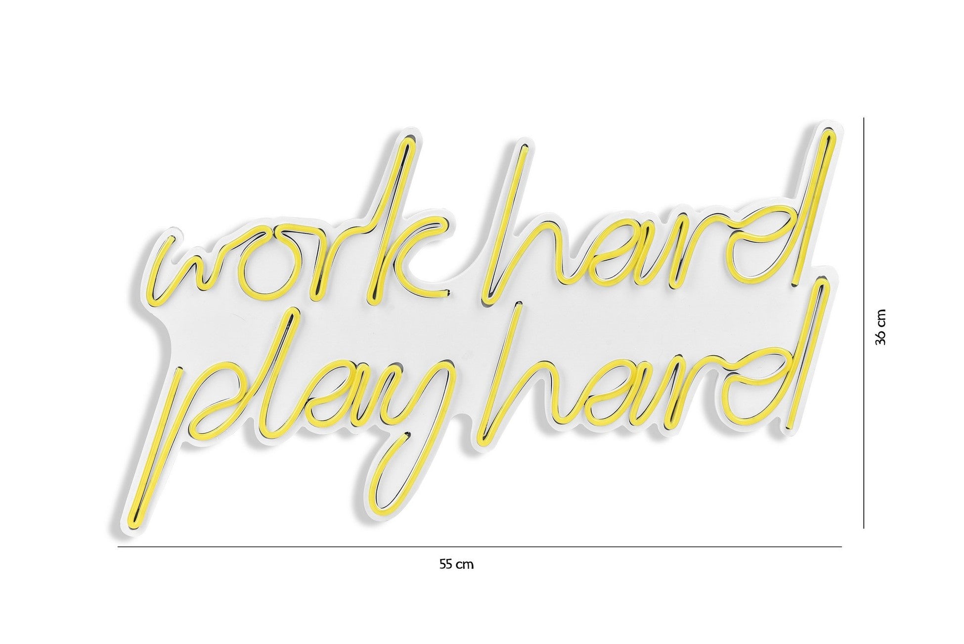 Éclairage LED en plastique décoratif Work Hard Play Hard - Yellow