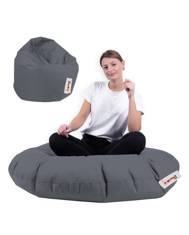Sac de haricots de jardin Iyzi 100 Cushion Pouf - Fume
