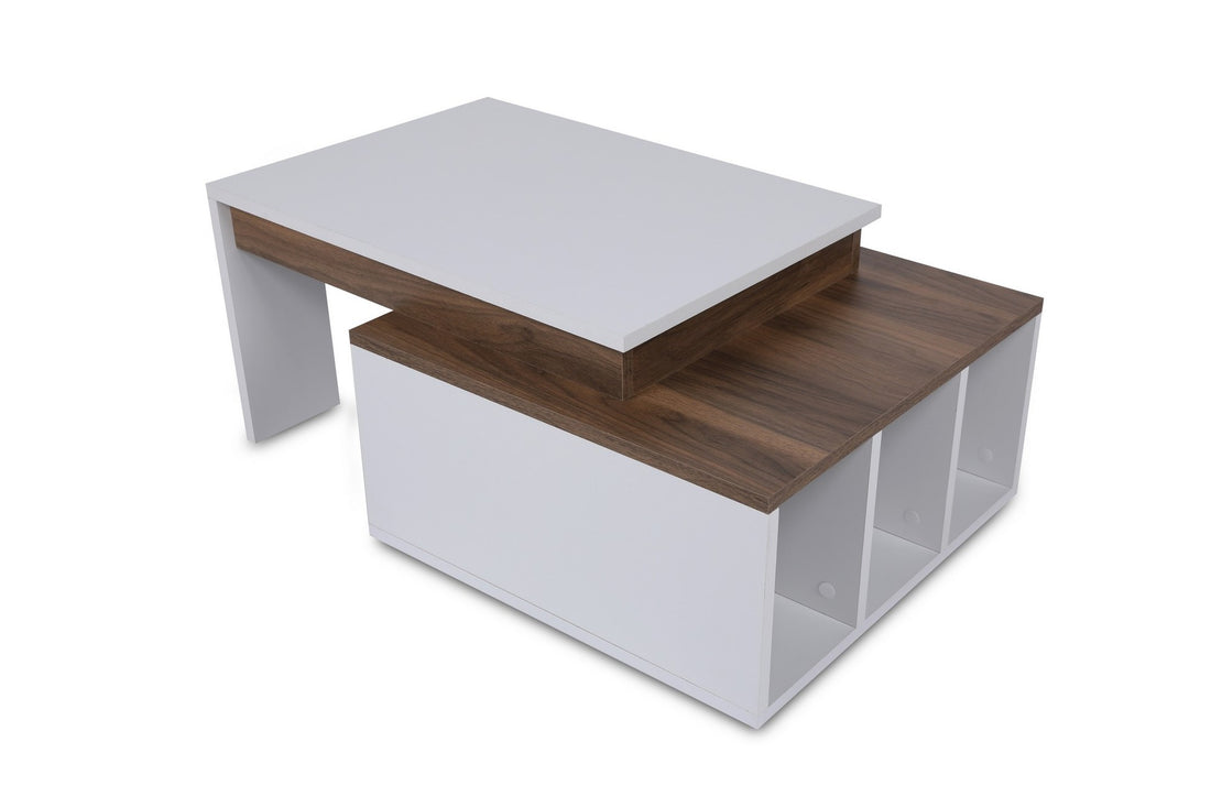 Table basse Kolarado - White, Wanut