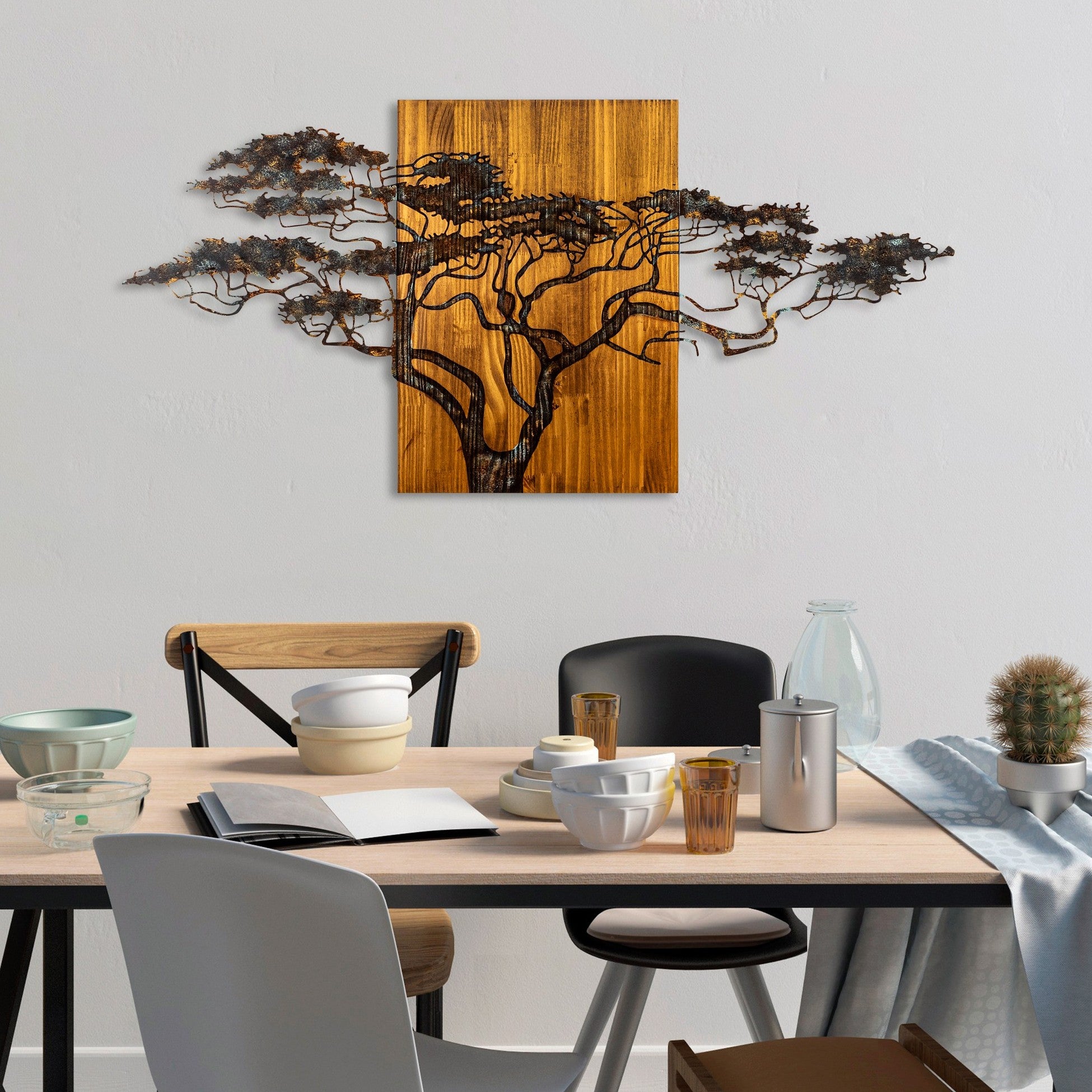 Accessoire mural en bois décoratif Acacia Tree - 329-A