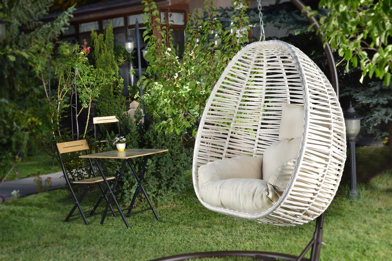 Chaise de balançoire unique de jardin Fındık - Cream