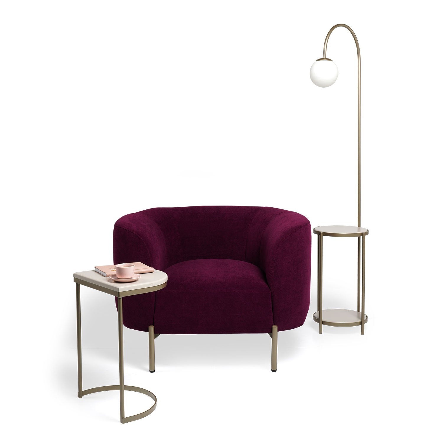 Canapé à 1 place Macaroon - Fuchsia