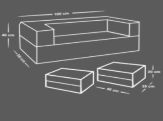 Sac de haricots de jardin Double Kid - Dark Grey