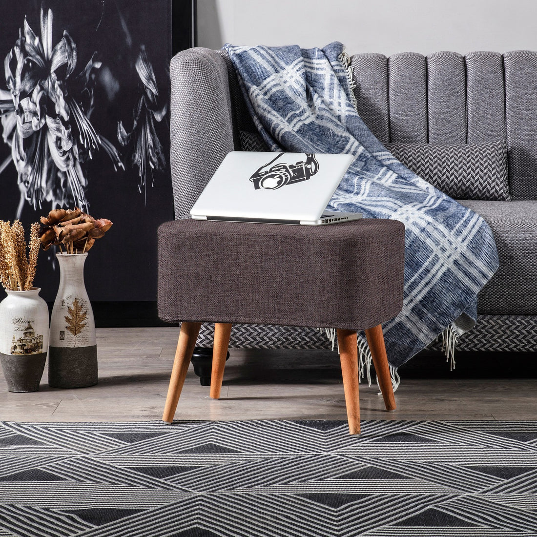 Albina Pouf marron cafe
