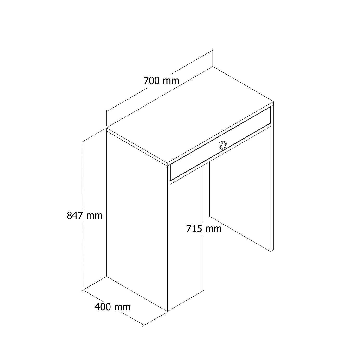 Table de maquillage Lizbon - Walnut, White