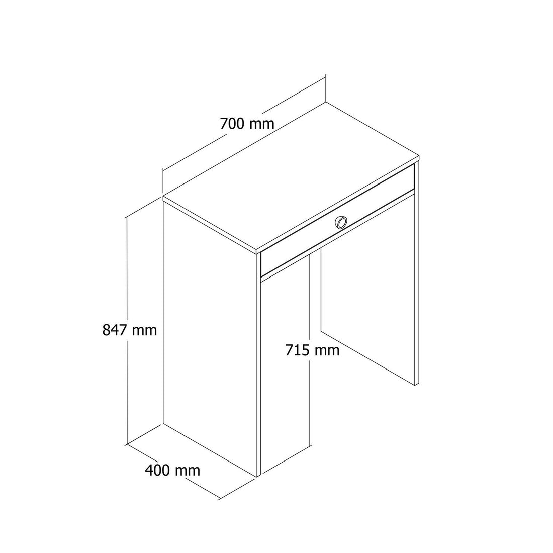 Table de maquillage Lizbon - Walnut, White