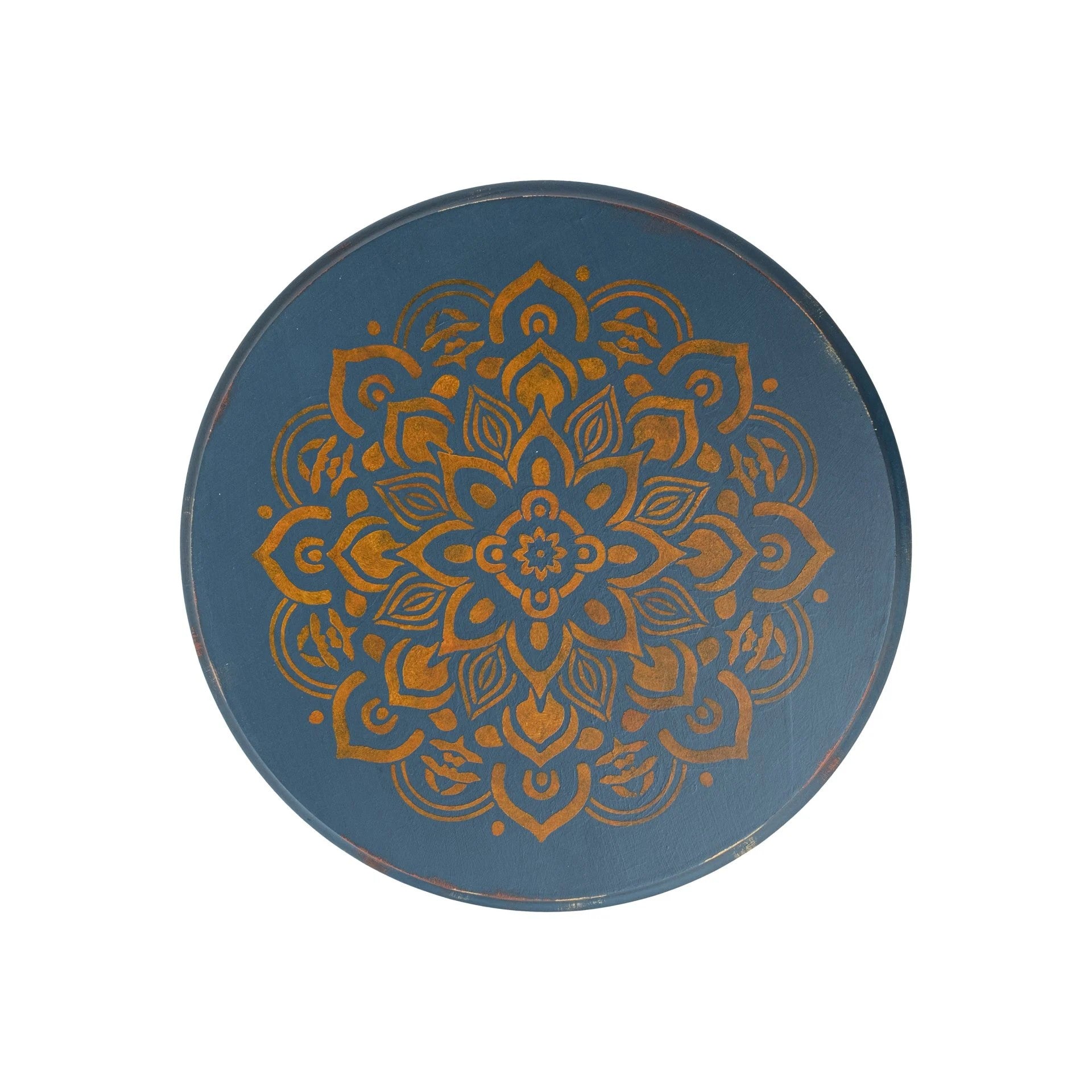 Table basse tribale bleue