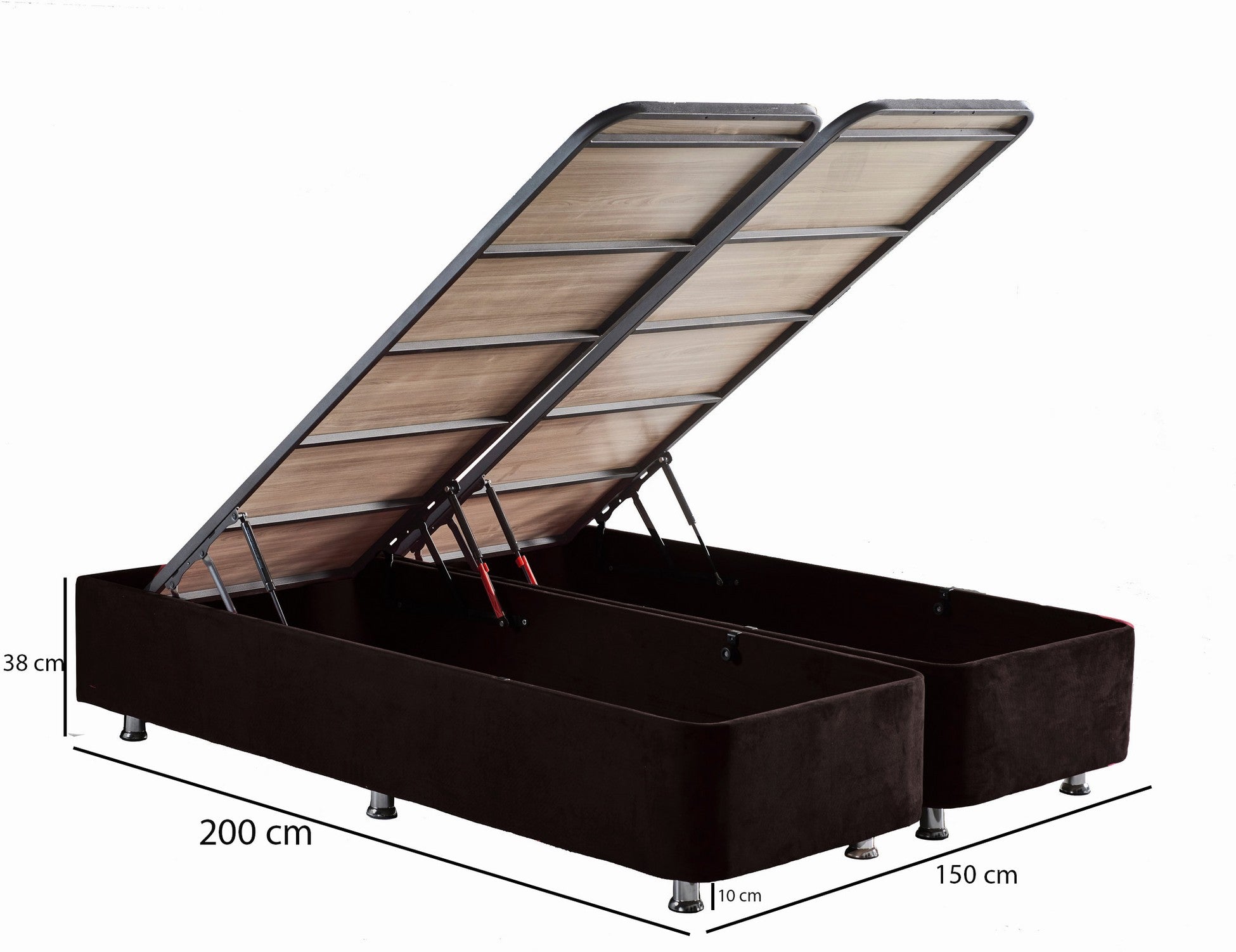 Base de lit double Ela Double - Black (150 x 200)