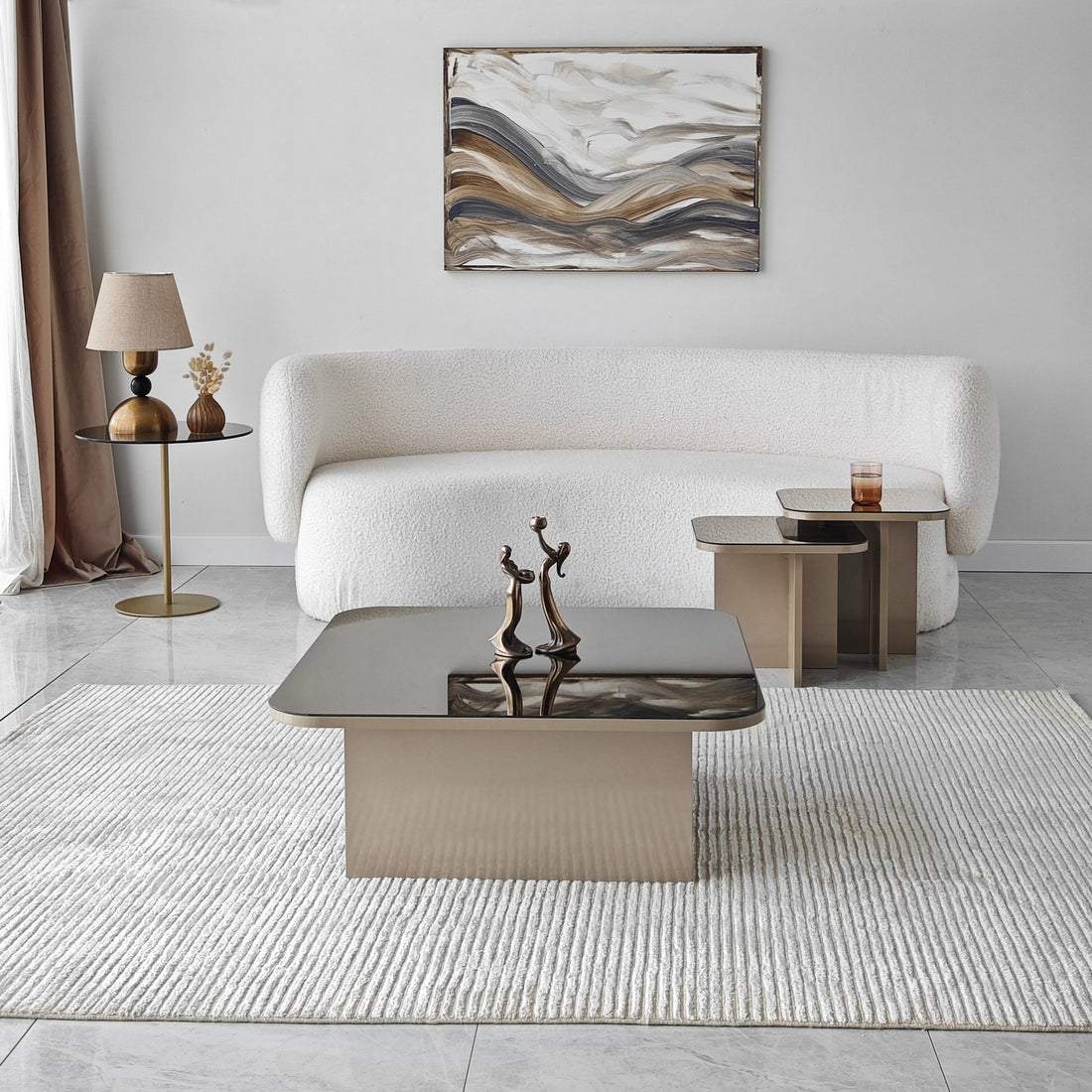 Ensemble de table basse Jazz - Beige, Bronze