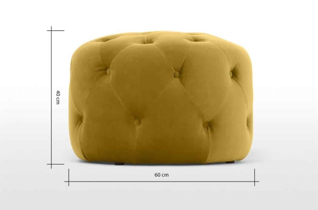 Pouf en velours avec Boutons Veronica