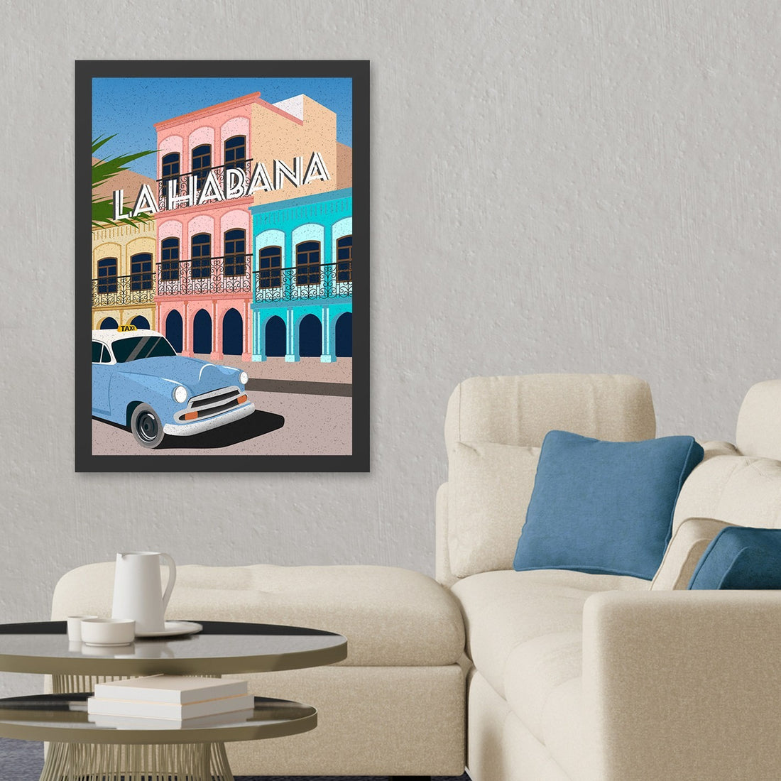 Peinture mdf encadrée décorative Lahabana (40 x 55)
