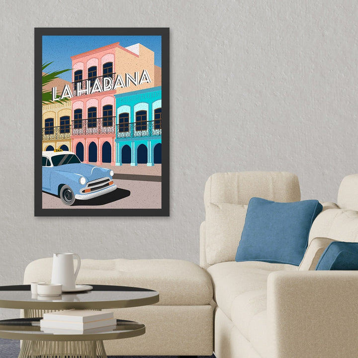 Peinture mdf encadrée décorative Lahabana (40 x 55)