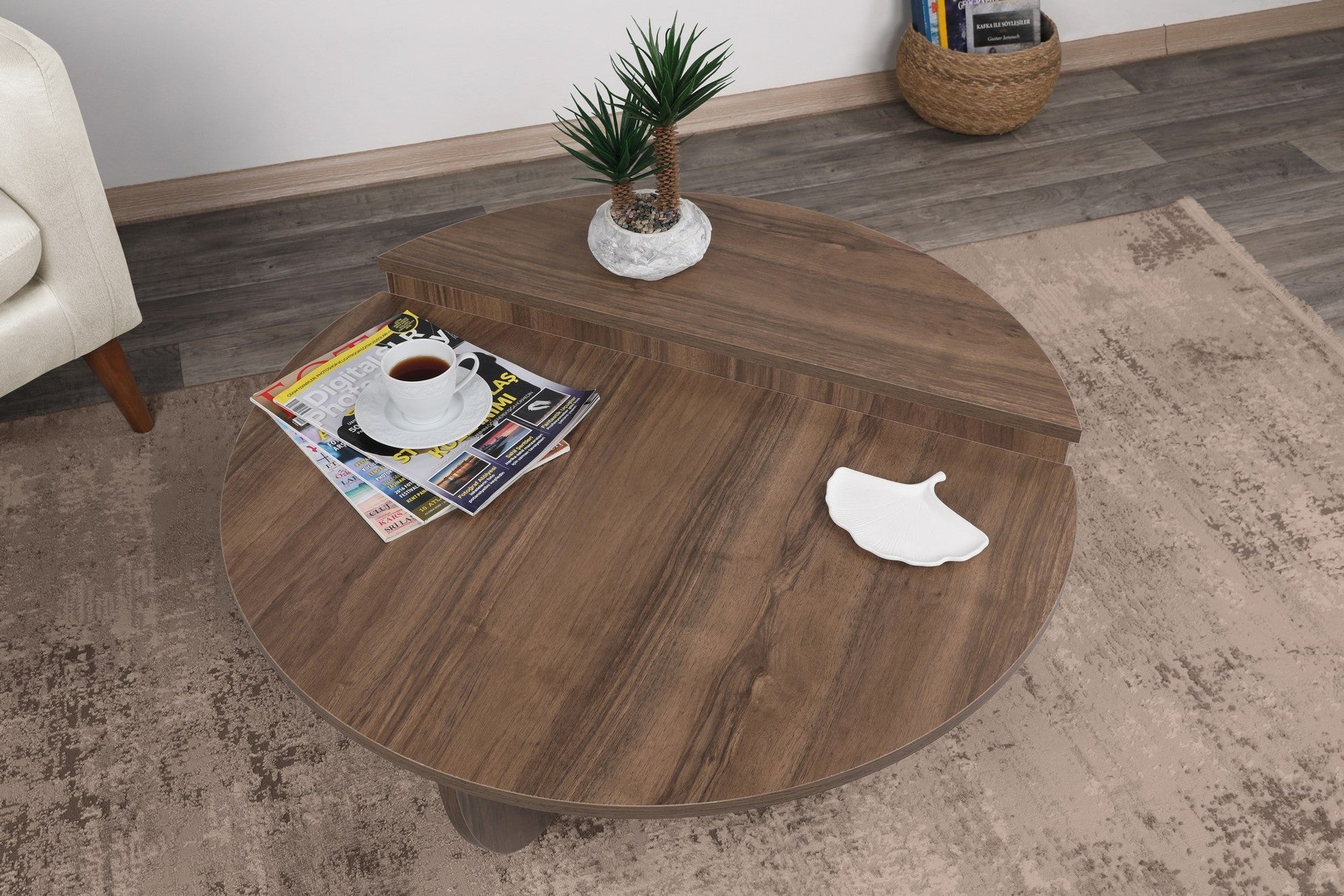 Set de 2 tables basses design Oatglow Noyer