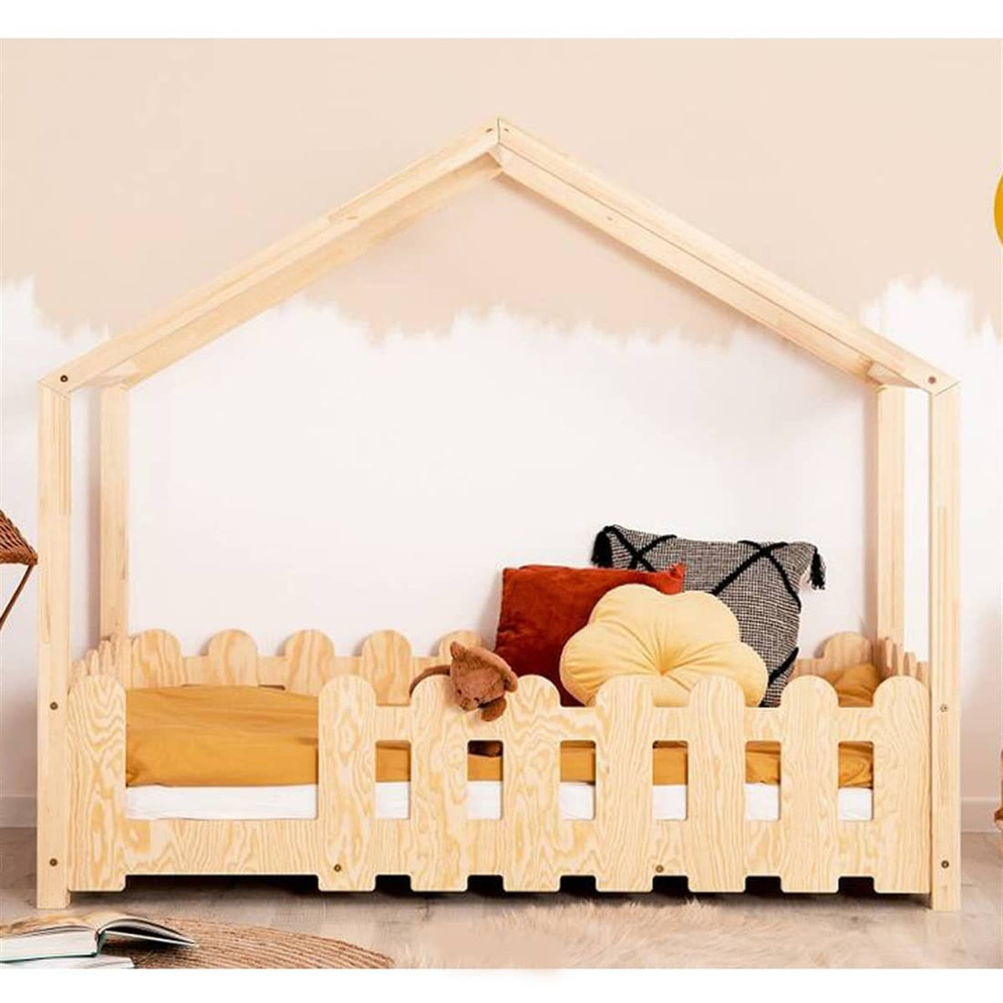 Lit cabane enfant Nature ,bois 90x190cm
