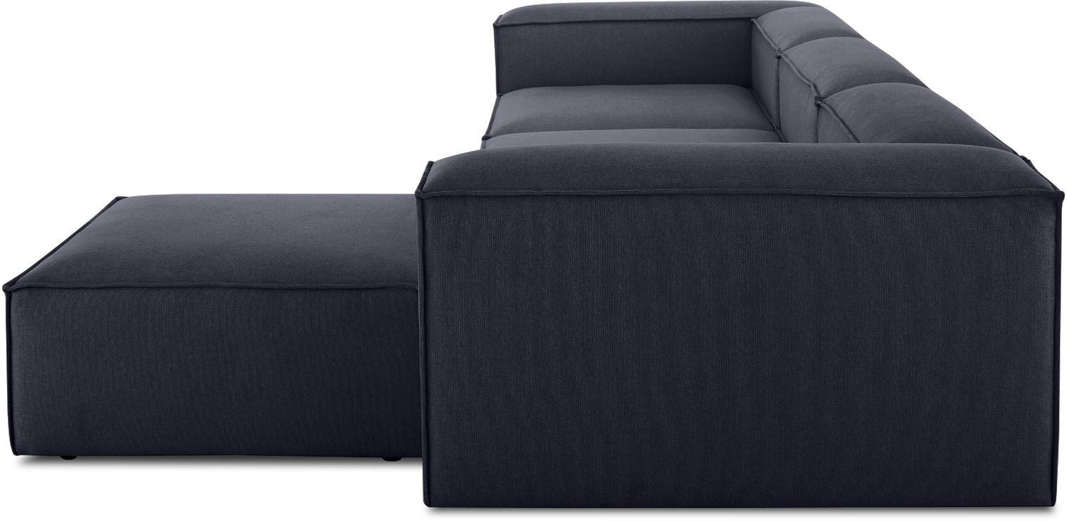 Canapé modulable 4 places en Lin avec pouf Frid