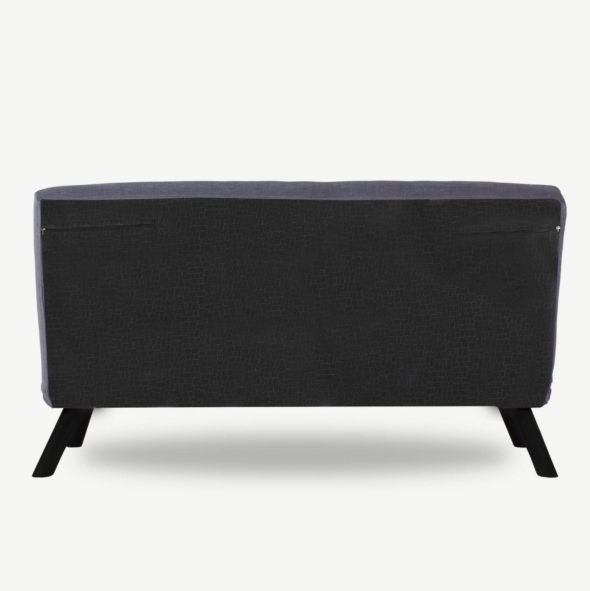 Canapé 2 places convertible Yolanda Métal Noir et Tissu Gris