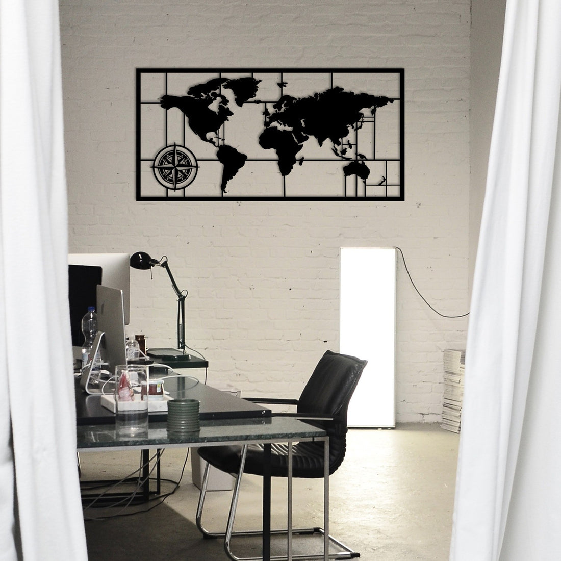 Accessoire mural en métal décoratif World Map Metal Decor 7