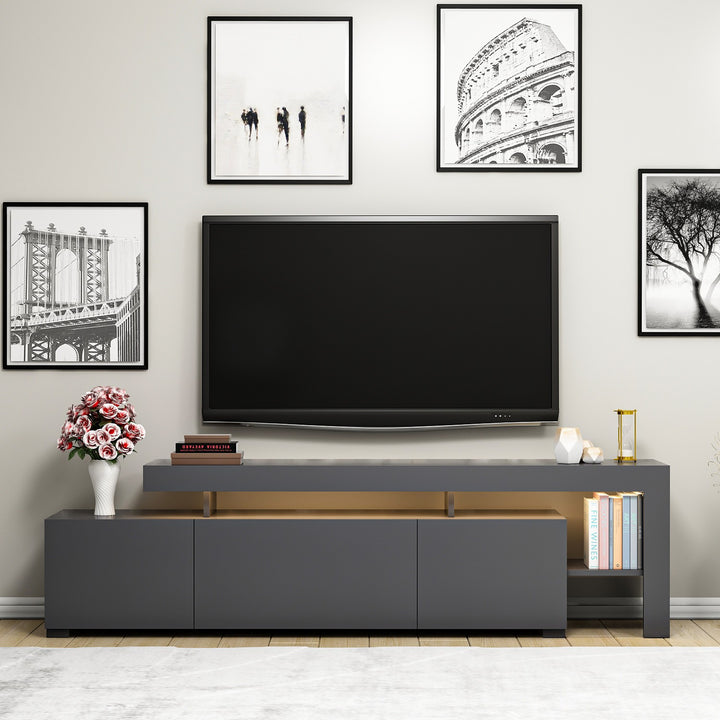 Meuble Tv design avec LED Jasir L192cm Anthracite