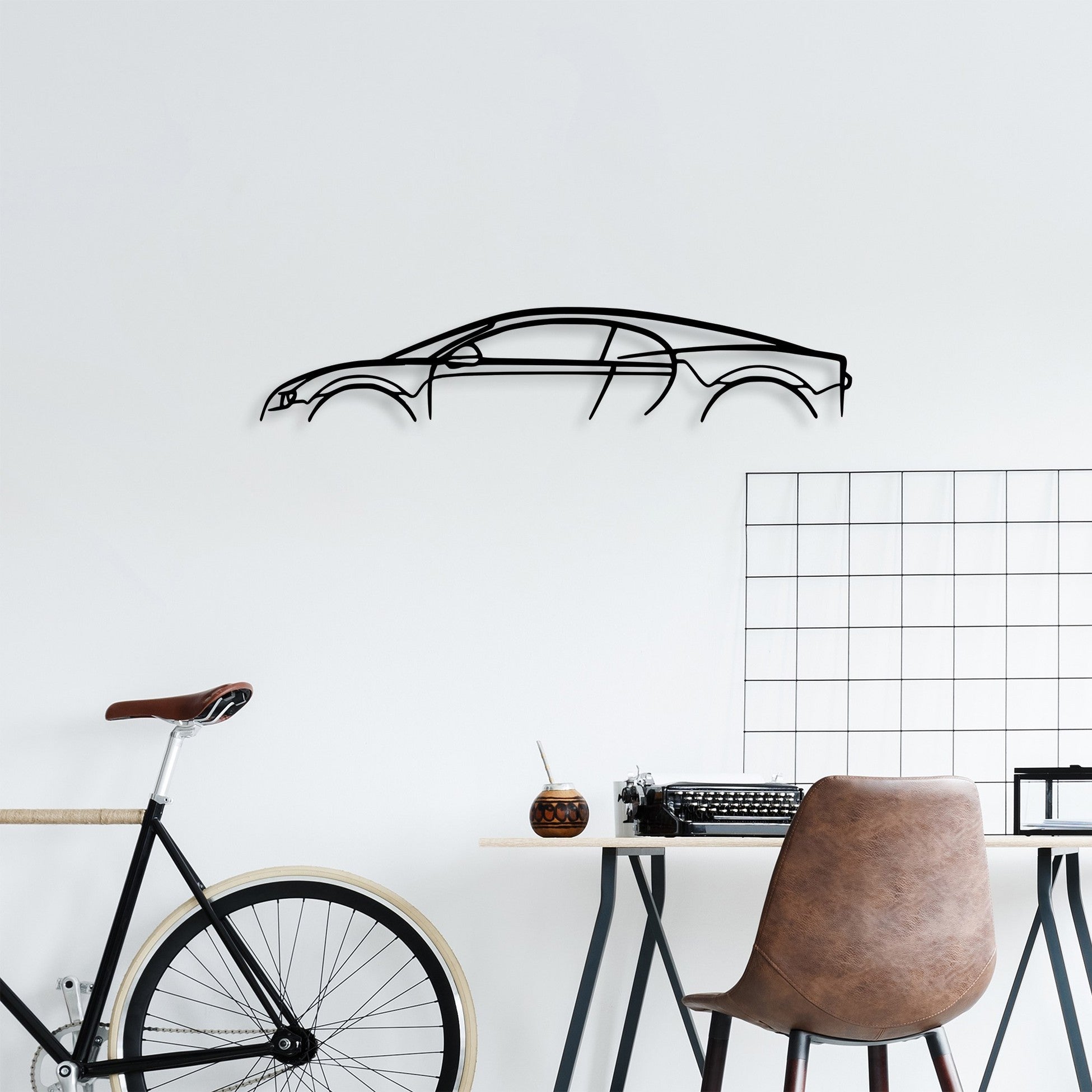 Accessoire mural en métal décoratif Bugatti Veyron Silhouette