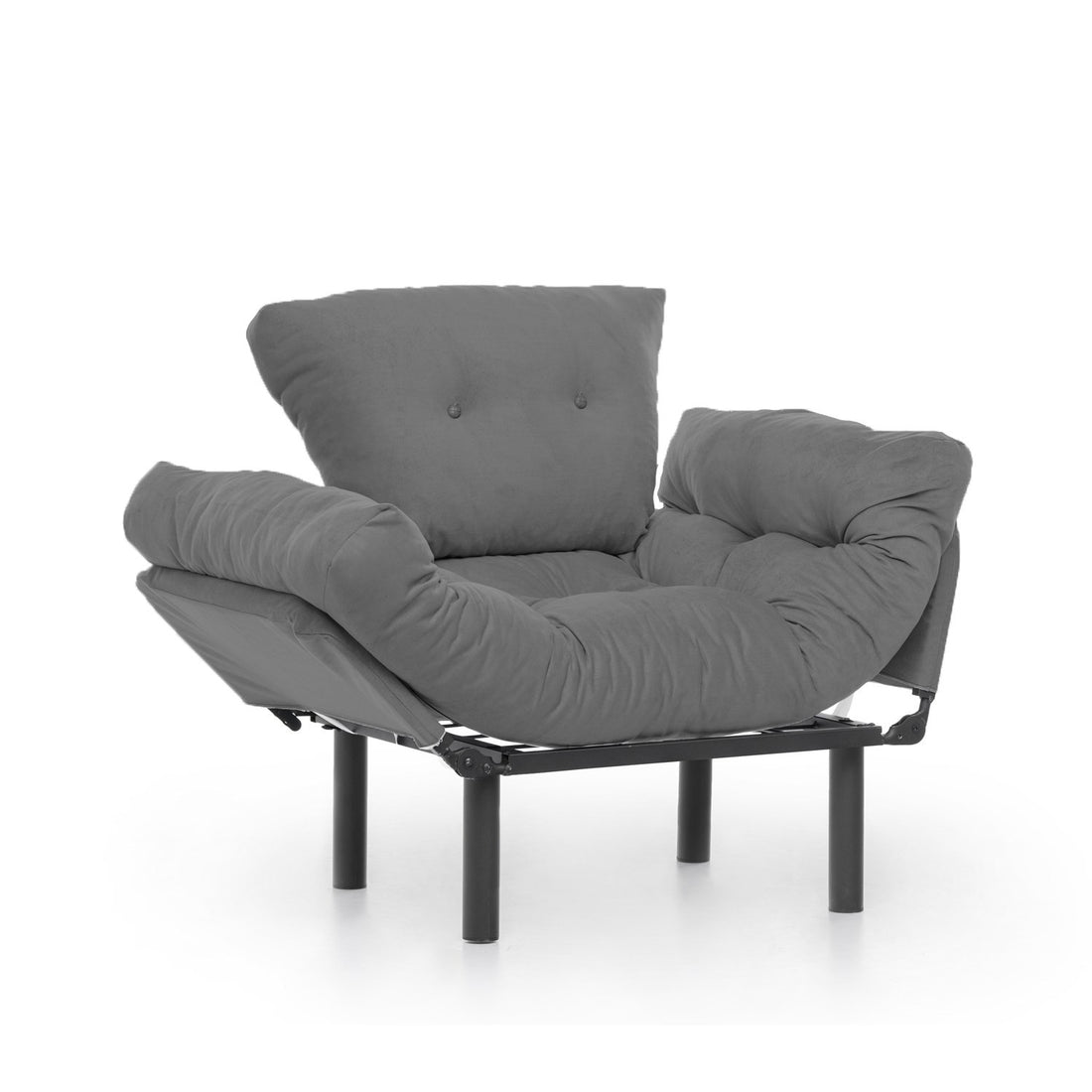 Canapé 2 places transformable en lit tissu Gris v2 Nitta155 cm