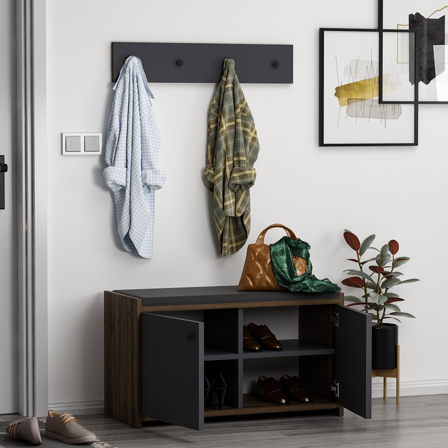 Meuble à chaussures Zen - Anthracite