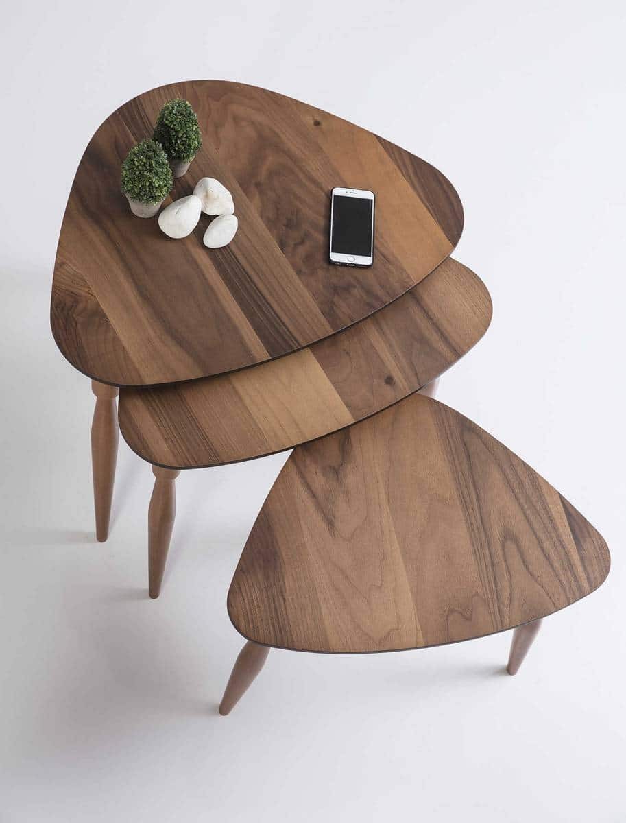 Ege gigognes table basse noyer