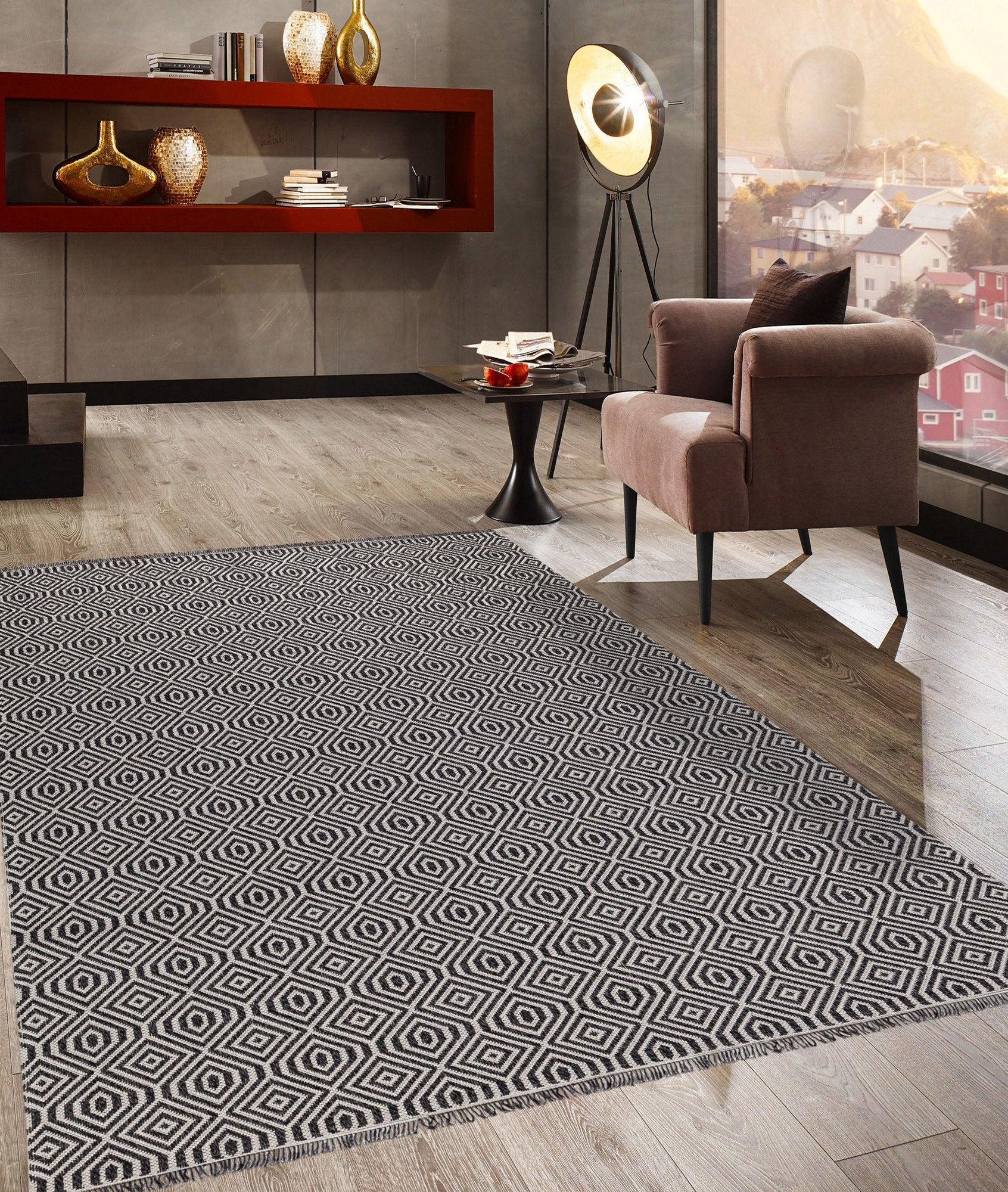 Tapis (150 x 220) 21401A - Black, Grey