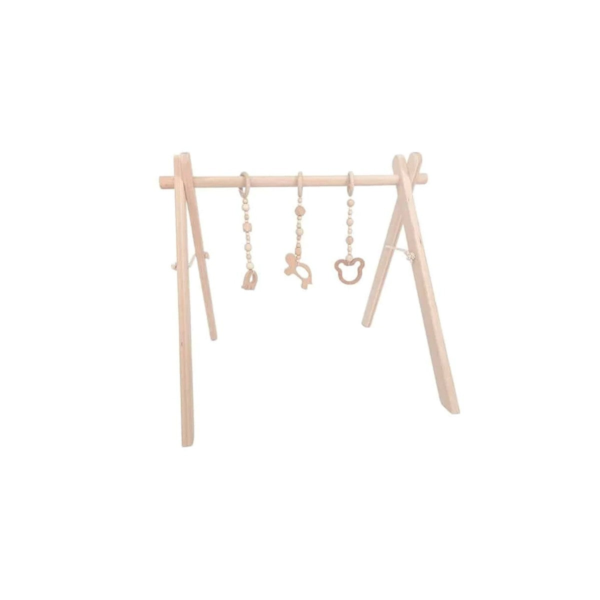 Portique d'Éveil en Bois pour Bébé - Avec 3 jouet en bois