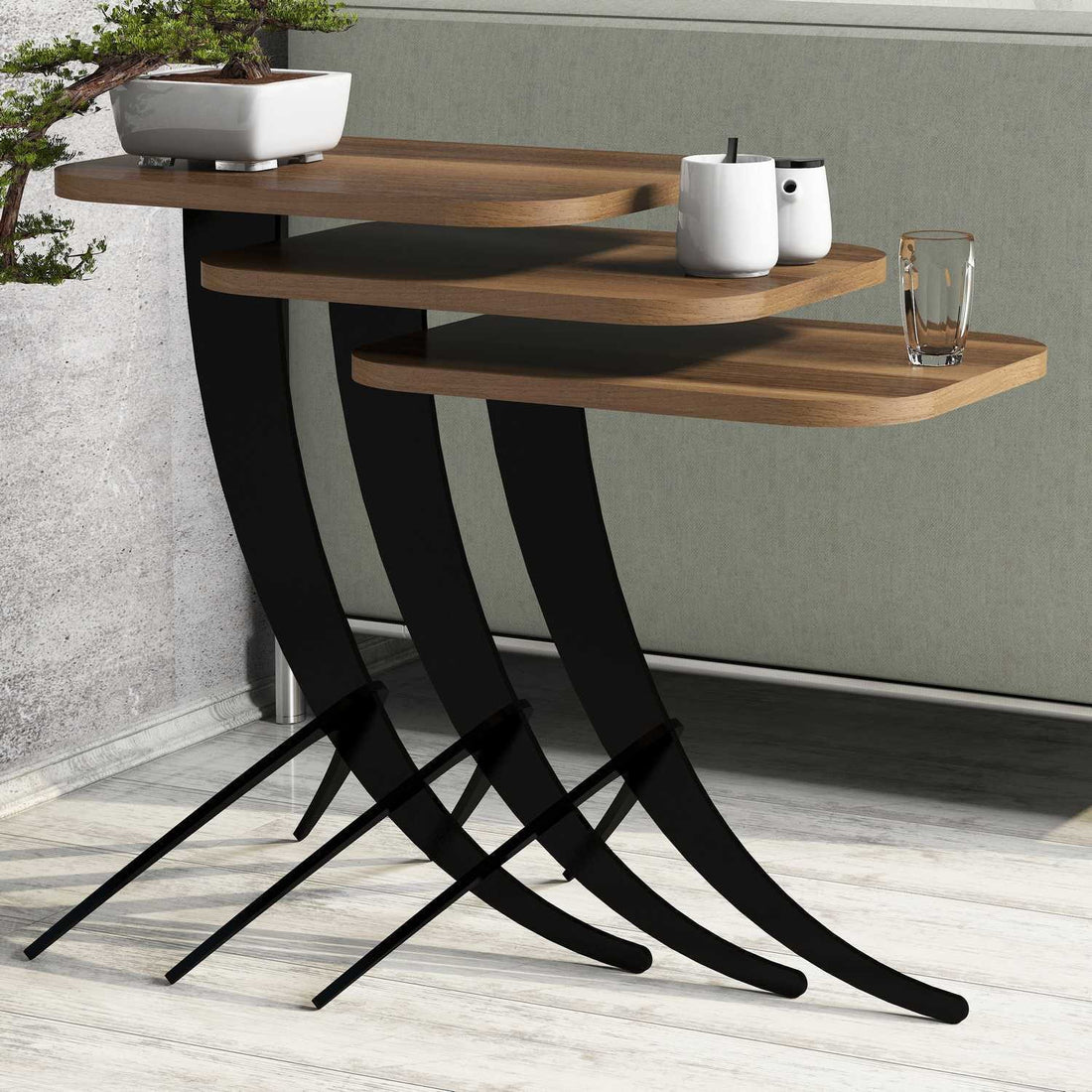 Table gigogne (3 pièces) Pion - Walnut