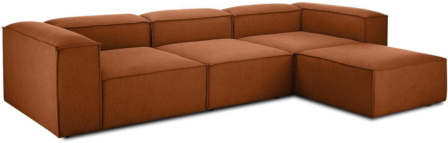 Canapé modulable 4 places en Lin avec pouf Frid