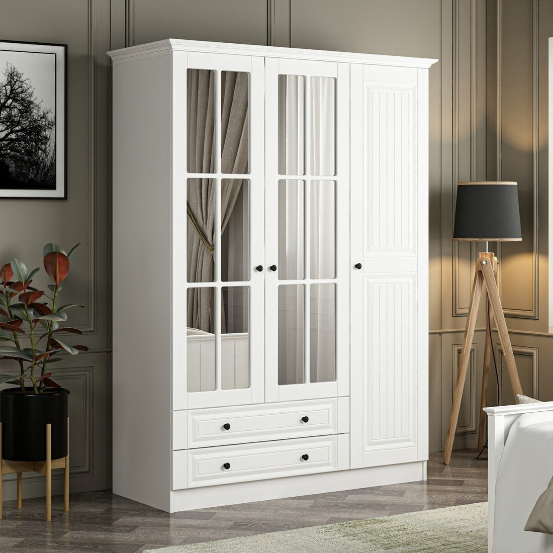 Armoire Kale 3 Mebran Kapak 210 - White