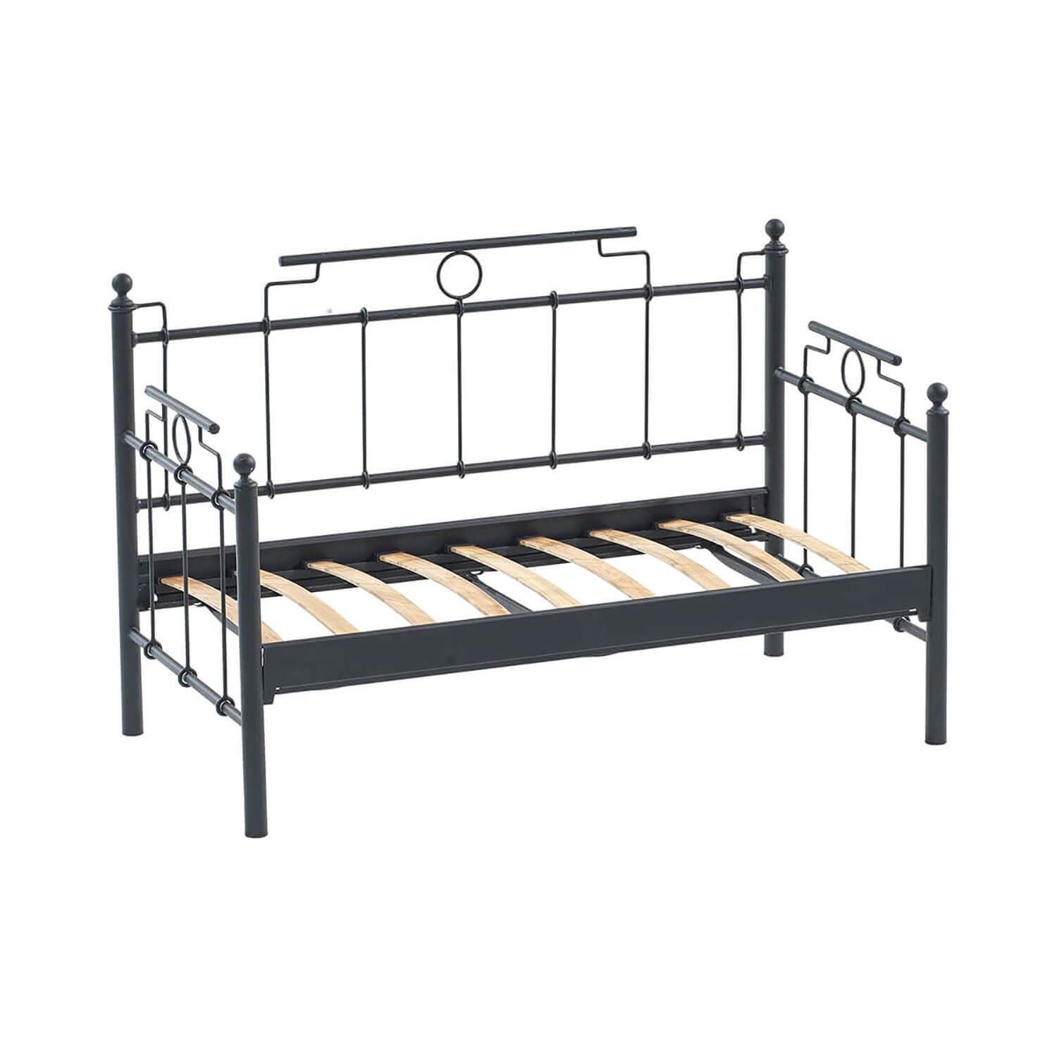 Canapé jardin de 2 places Hatkus - Black, Anthracite