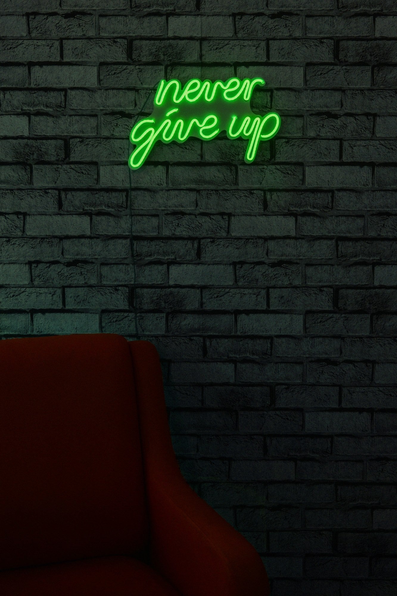 Éclairage LED en plastique décoratif Never Give Up - Green