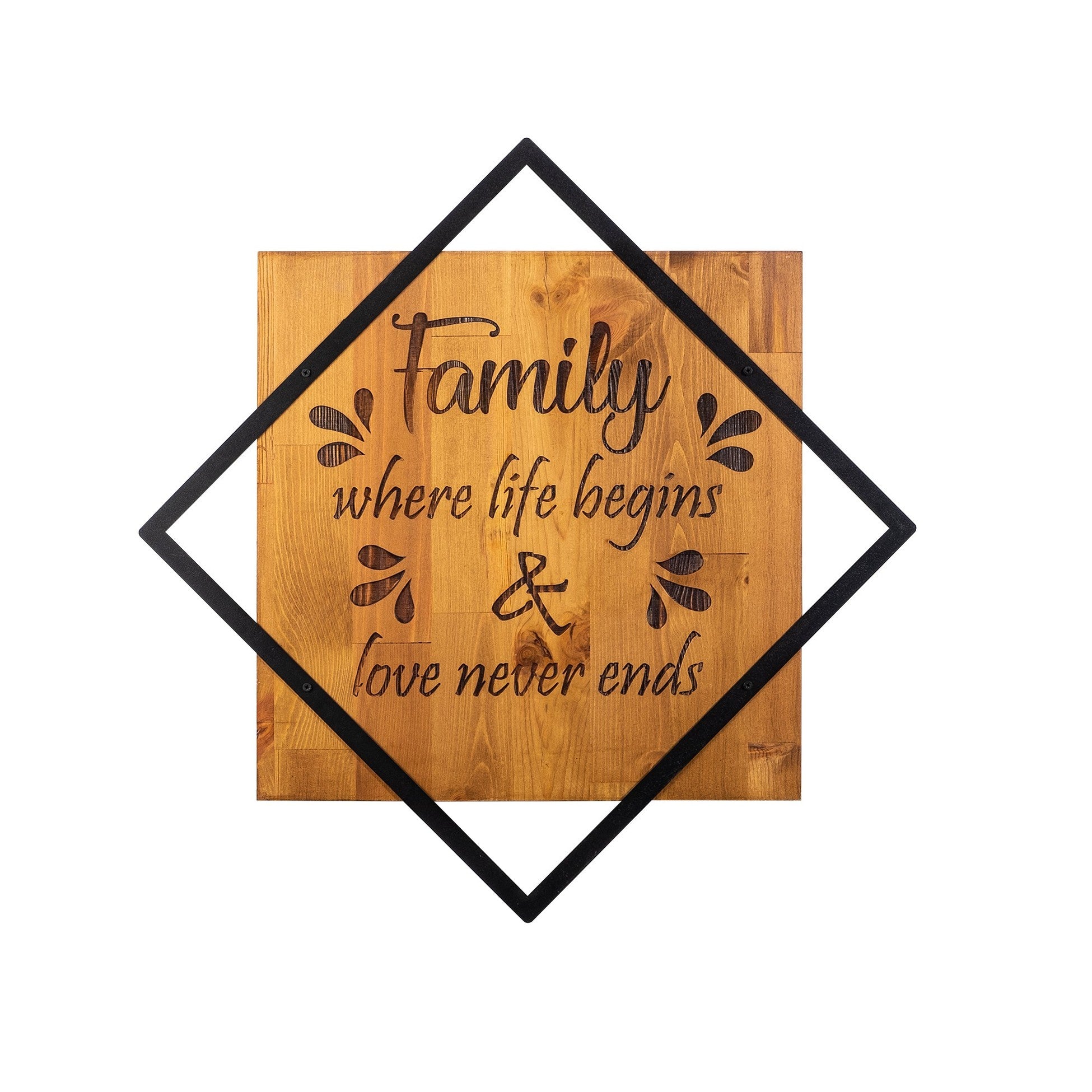 Accessoire mural en bois décoratif Family Where Life Begins
Love Never Ends