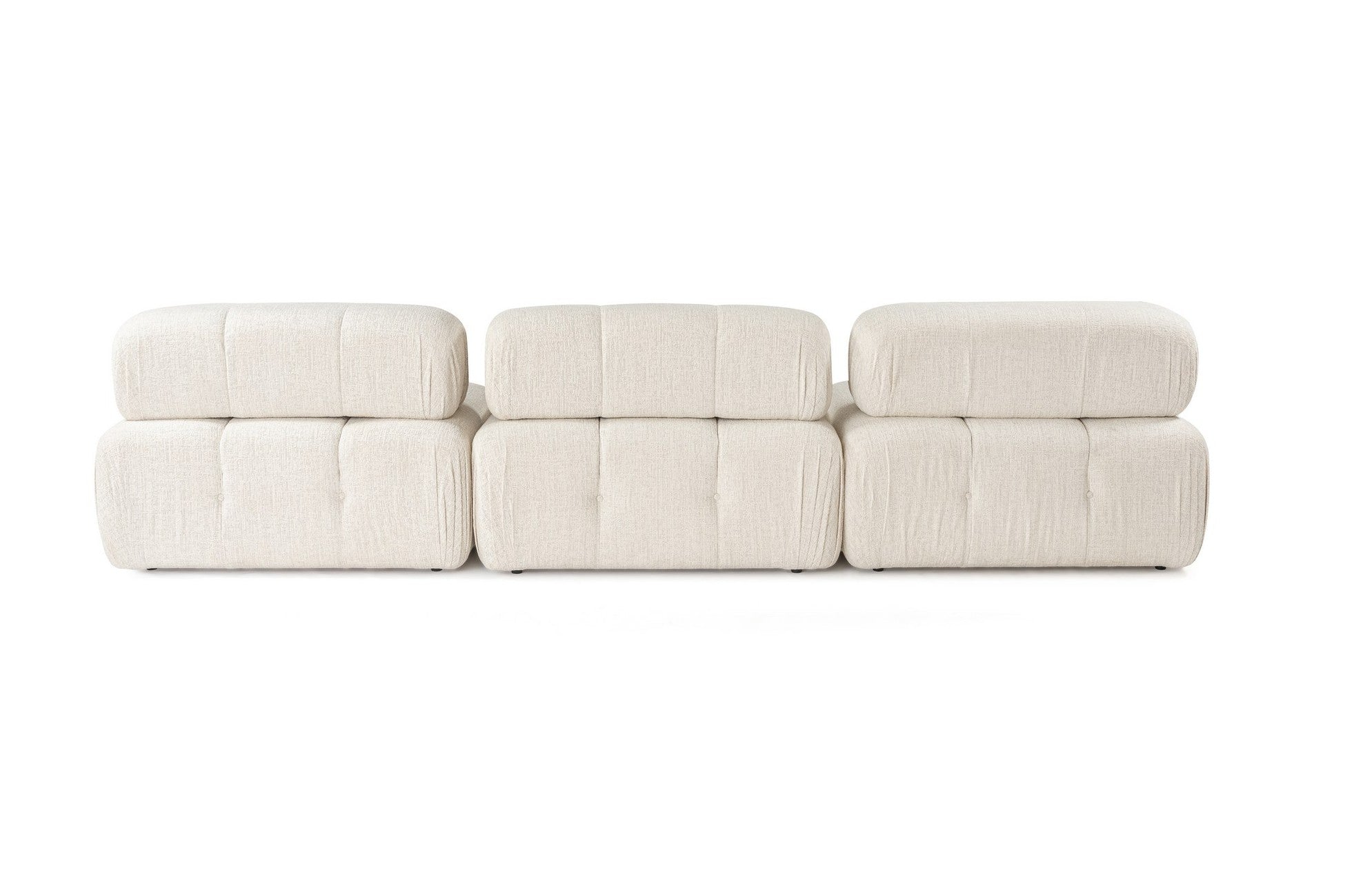 Canapé d'angle Doblo 3 Seater with Pouffe ( L1-O1-1R-Pouffe) - Cream