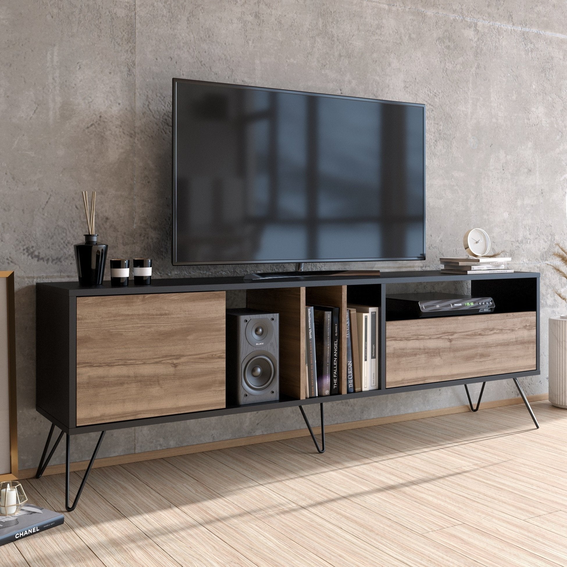 Meuble TV Mistico (180) - Walnut, Black