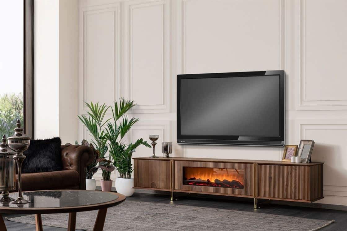 Bergamo Meuble TV Avec Cheminée