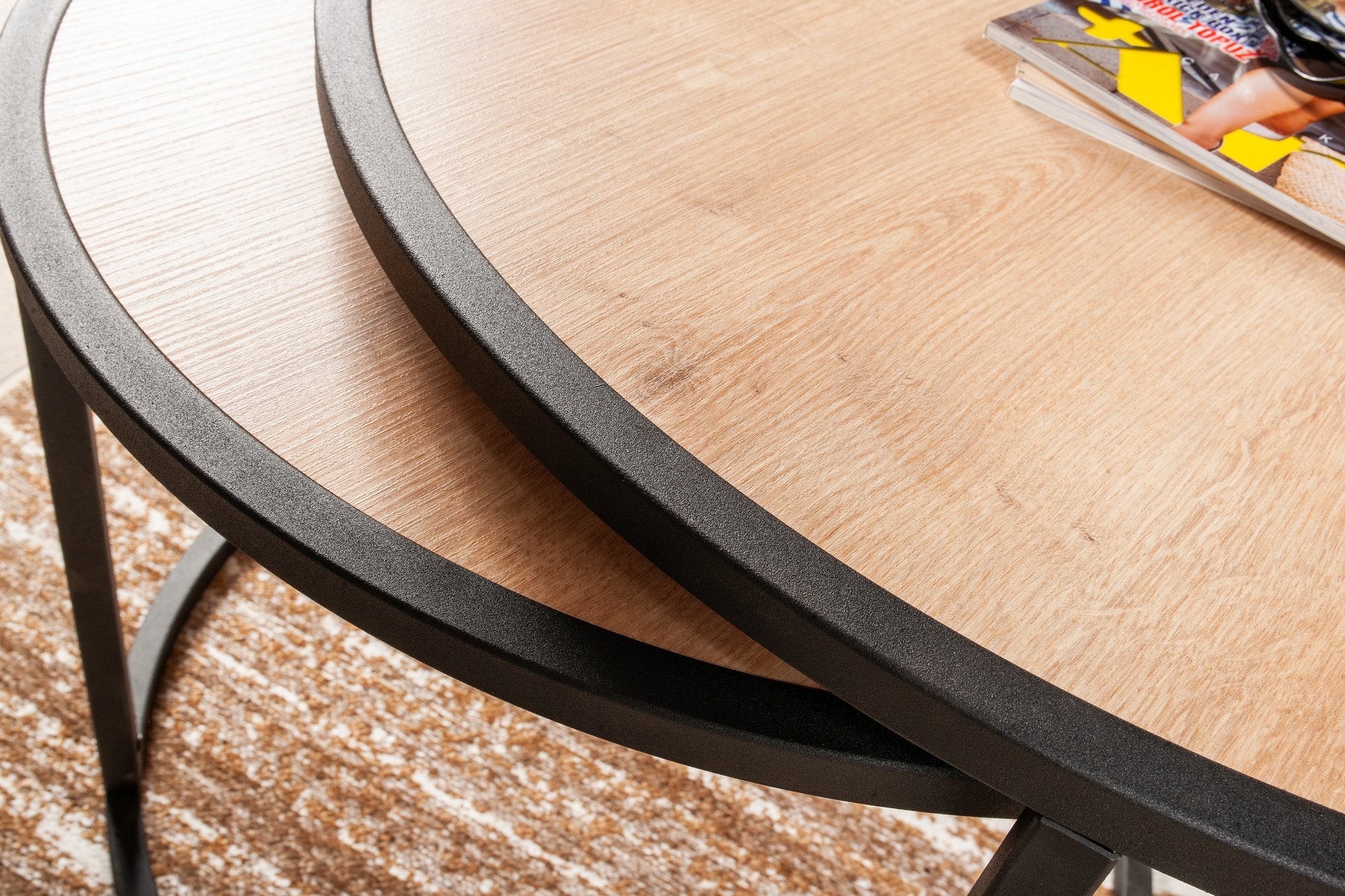 Table gigogne (2 pièces) Tambur - Oak