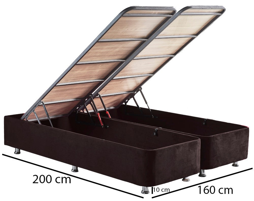 Base de lit double et tête de lit Ela Double - Black (160 x 200)