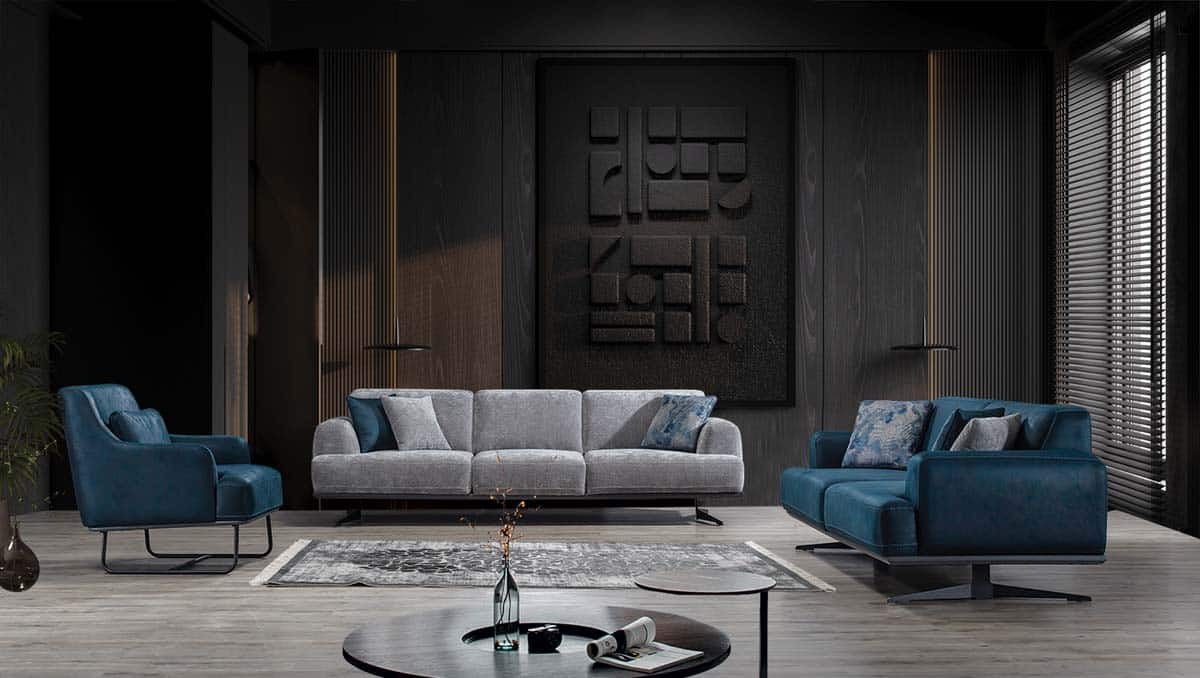 Magnum Ensemble de Canapé Bleu Gris