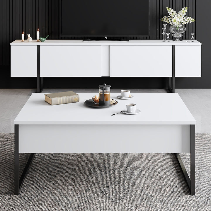 Ensemble de meubles de salon Luxe Set - White, Black