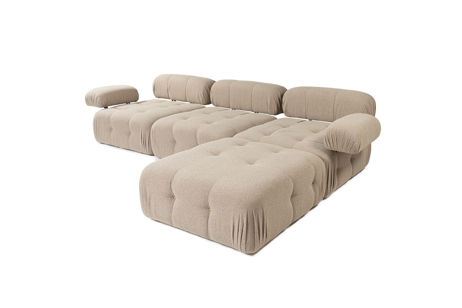 Canapé d'angle Doblo 3 Seater with Pouffe ( L1-O1-1R-Pouffe) - Peach