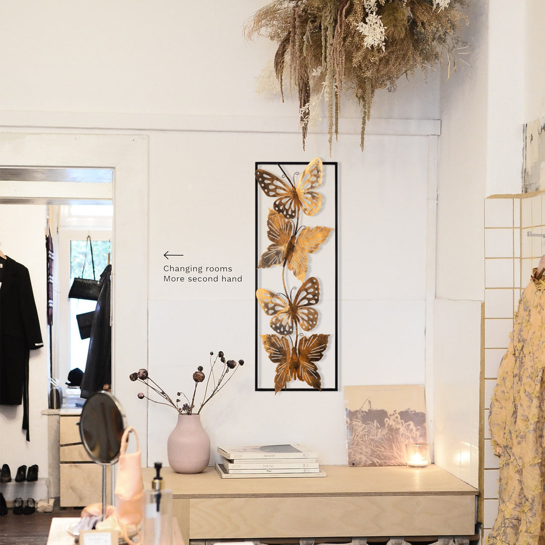 Accessoire mural en métal décoratif Butterfly