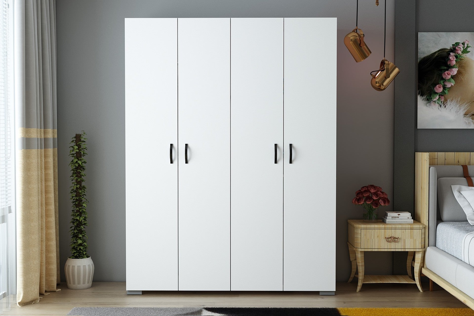 Armoire Feraye 4 Kapakli - White