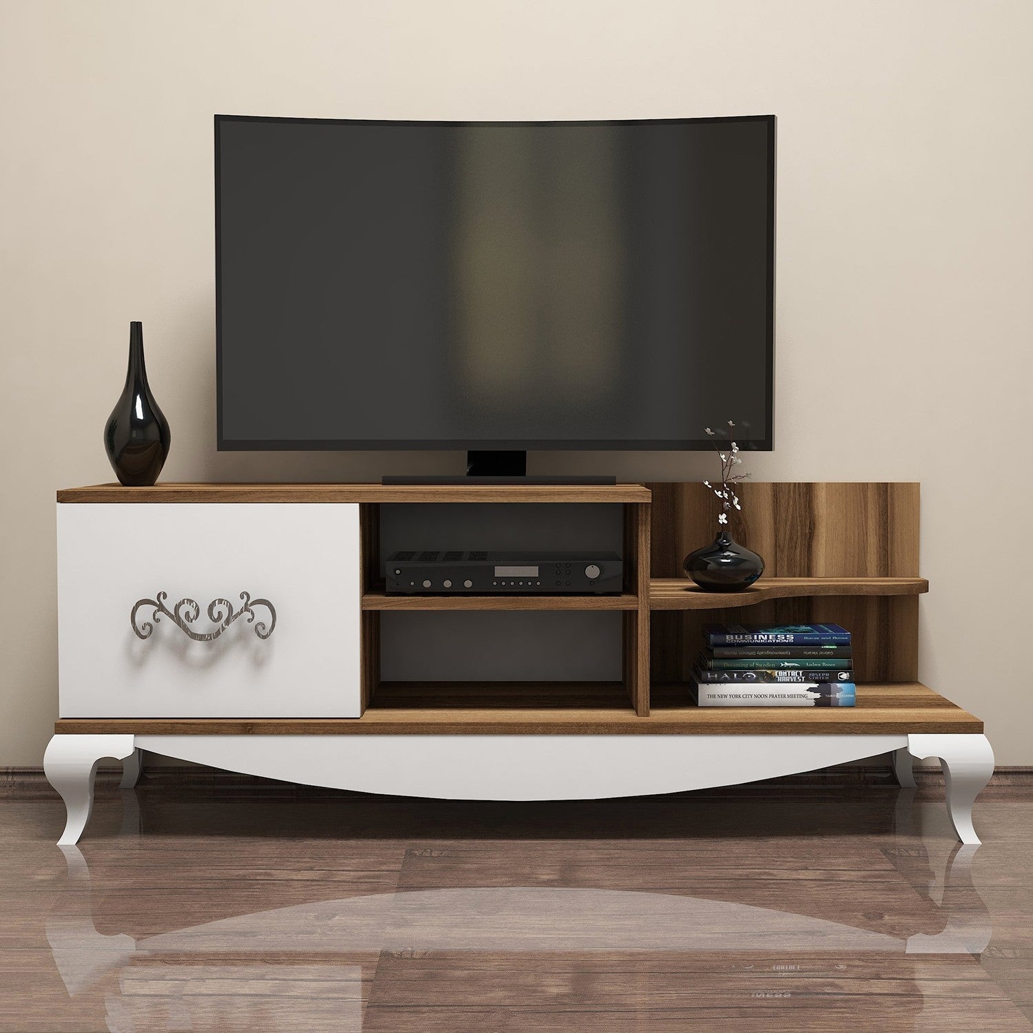 Meuble TV Sultan - Walnut, White