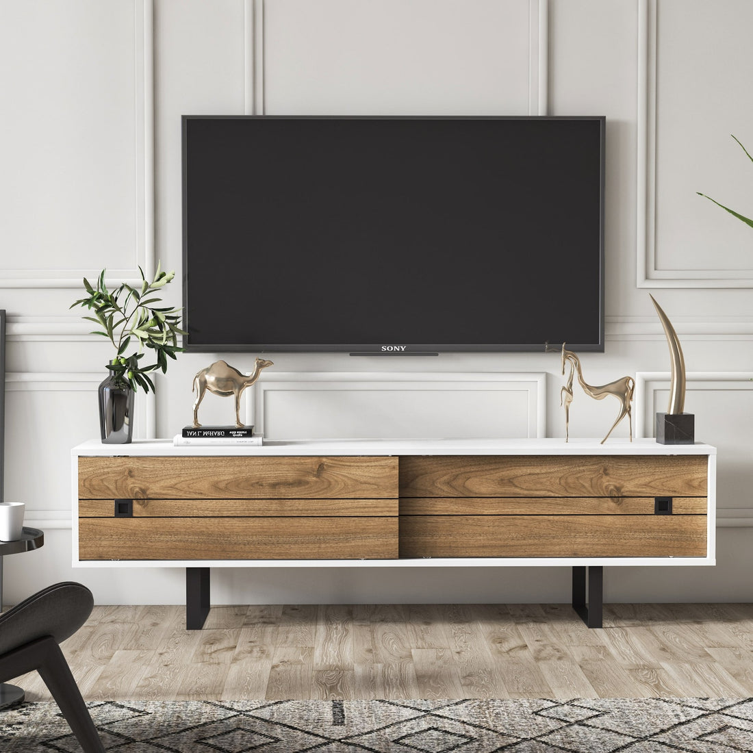 Unité tv Fiona de table TV robuste Console industrielle