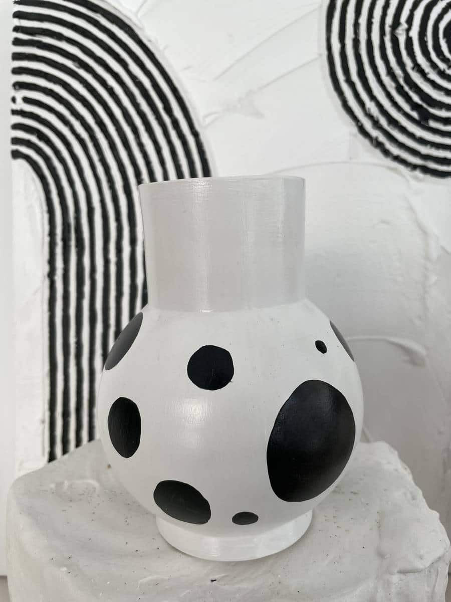 Pudgy blanc noir vase