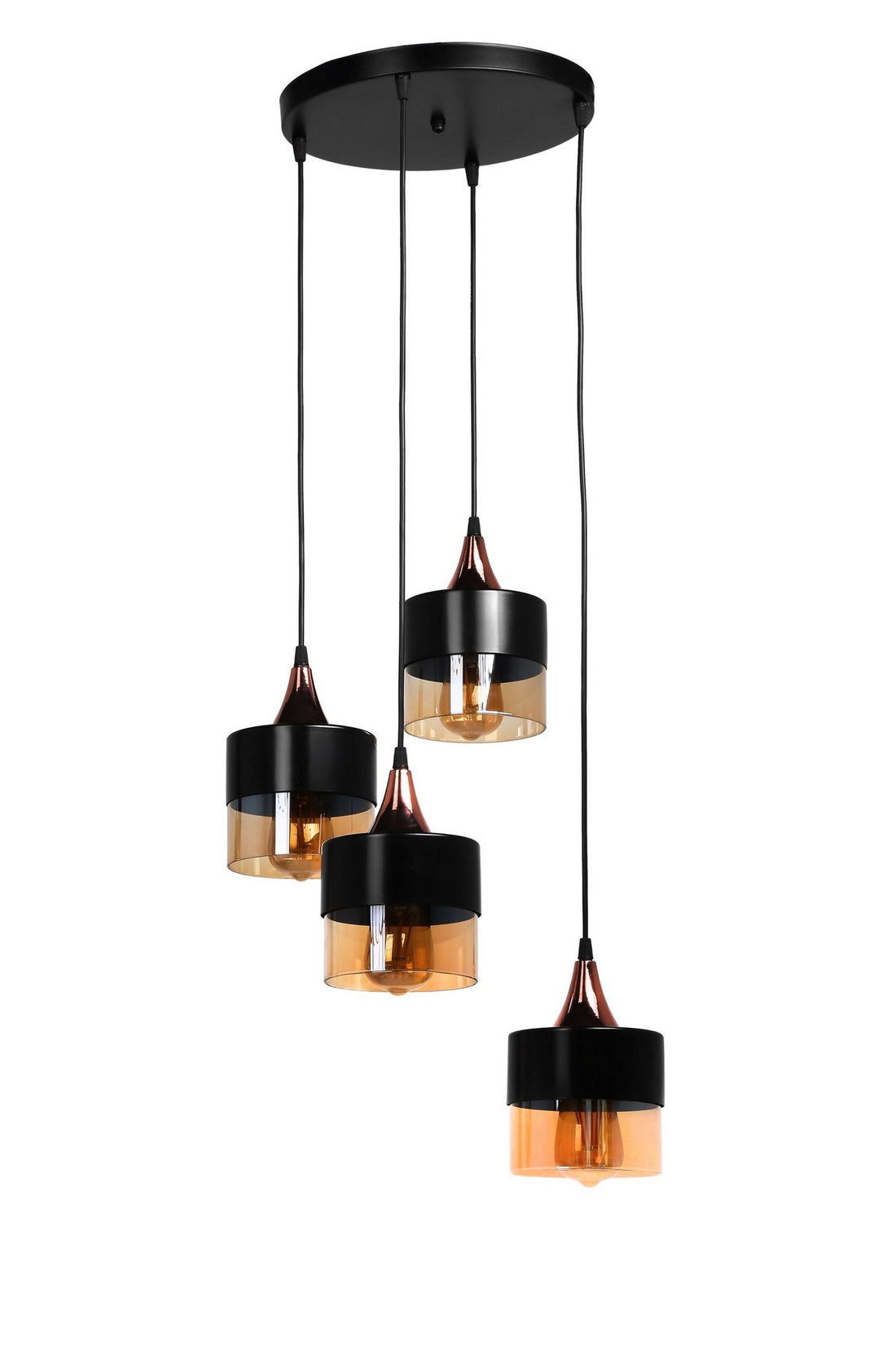 Lustre Sahra Lampe à Suspension Plateau 4 Pièces Noir